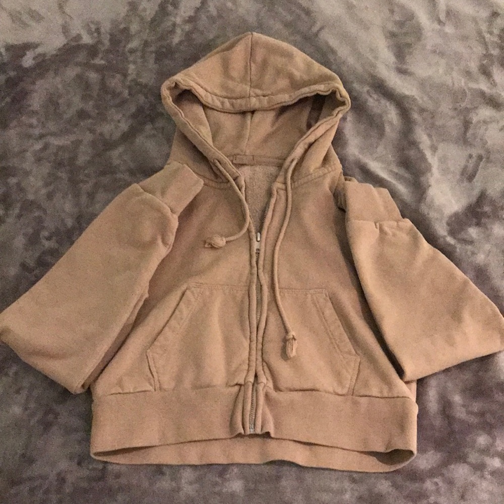 Brown Hooded Crop Jacket
